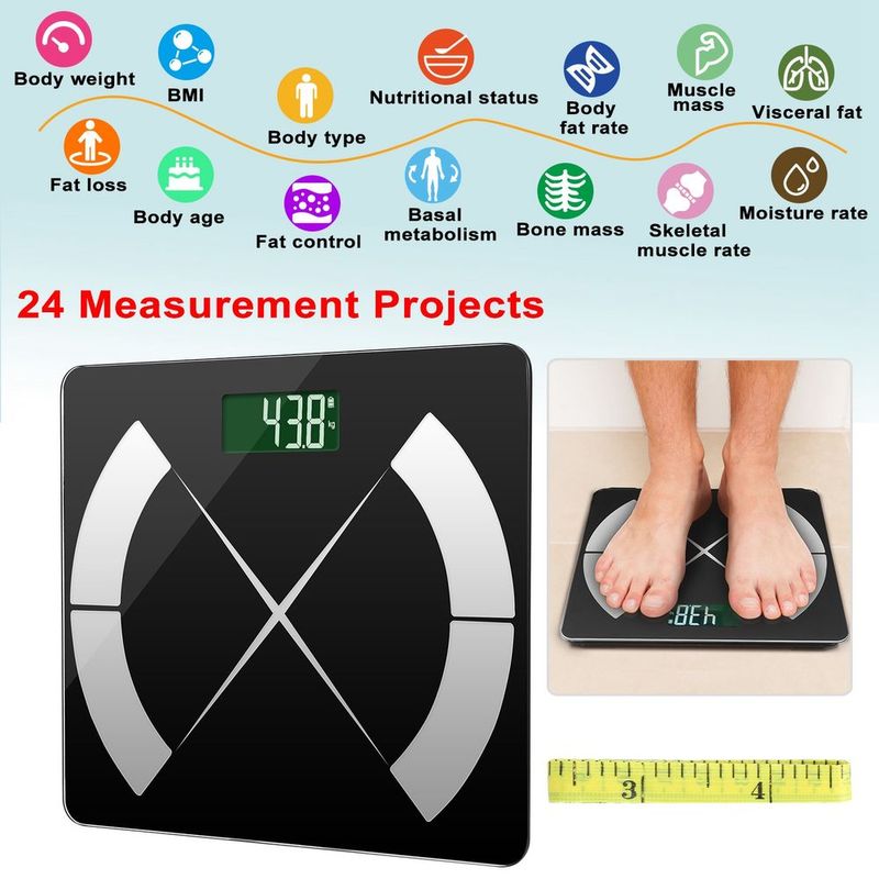 Smart Body Composition Scale Fat Monitor Digital APP Scale BMI Health Analyzer For Valentines Gift Spring Exerciser_voghion.com