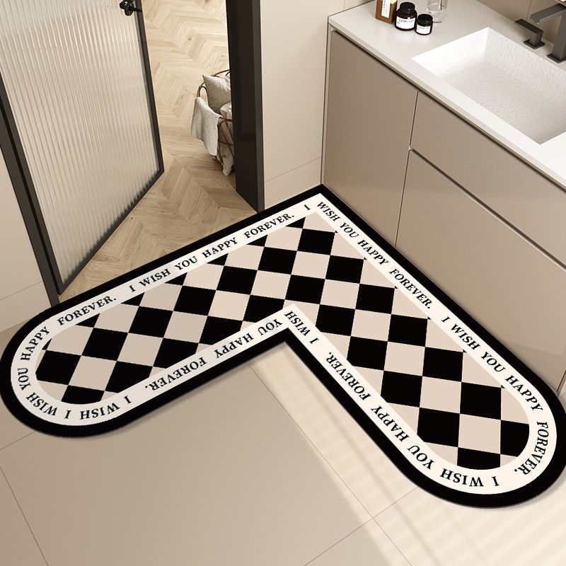 Badezimmer-Eckbodenmatte, Waschbecken, Trockenbereich, Tür, spezielle saugfähige Matte, L-förmig, rutschfest, 2025, neues Multi-Material_voghion.com