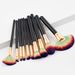 10 schwarzes, vierfarbiges Haar-Make-up-Pinselset_voghion.com