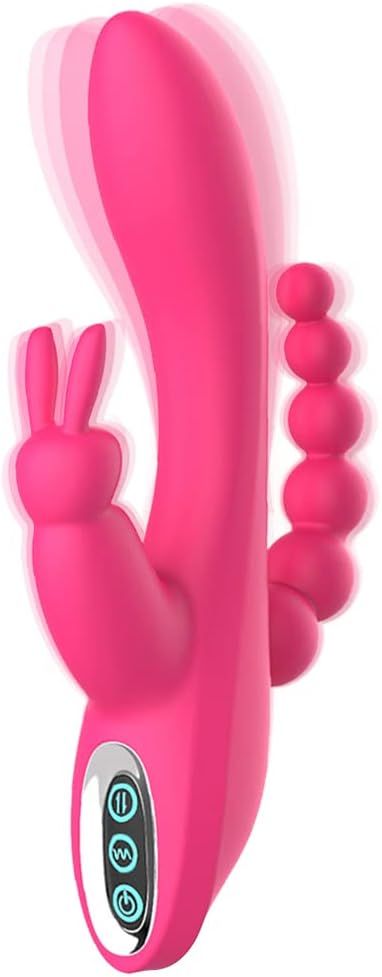 Vibratore a coniglio per punto G per donne, stimolazione del clitoride con 7 potenti vibrazioni, vibratore ricaricabile 3 in 1 per stimolazione anale del clitoride, massaggiatore_voghion.com