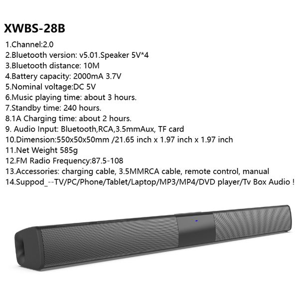 PHONEPACE Wireless Bluetooth Sound Bar System Super Power Speaker Surround Stereo Home Theater TV Projector_voghion.com