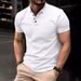 Summer Quick-Dry T-Shirt Men's Button-Up Henley Collar Sports Polo Shirt_voghion.com