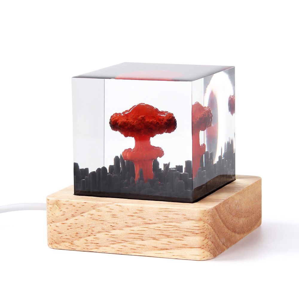 Mikro santálové pryskyřičné řemeslné výrobky, ručně vyráběné, výbuch atomové bomby, mikro krajinářské noční světelné ozdoby, patent_voghion.com