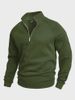 Herren Reißverschluss Stehkragen Fleece Sweatshirt Herbst Winter Warm Lose Einfarbig Outdoor Freizeitjacke_voghion.com