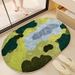 Soft Fluffy Bath Mat – Polyester Velvet Non-Slip Floor Rug For Bathroom & Entryway, Quick-Dry & Machine Washable (Floral & Striped Patterns)_voghion.com
