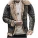 Winter New Arrival Men's Faux Fur-Lined Jacket Thickened Faux Shearling Print Jacket_voghion.com