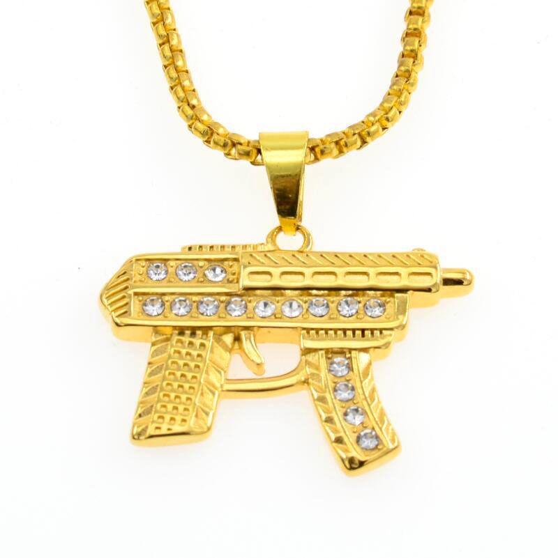 Gun Shaped Anhänger Halskette Gothic Männlich Punk Hip Hop Kette Halsketten Für Frauen Männer Nachtclub Bar Party Zubehör Schmuck_voghion.com