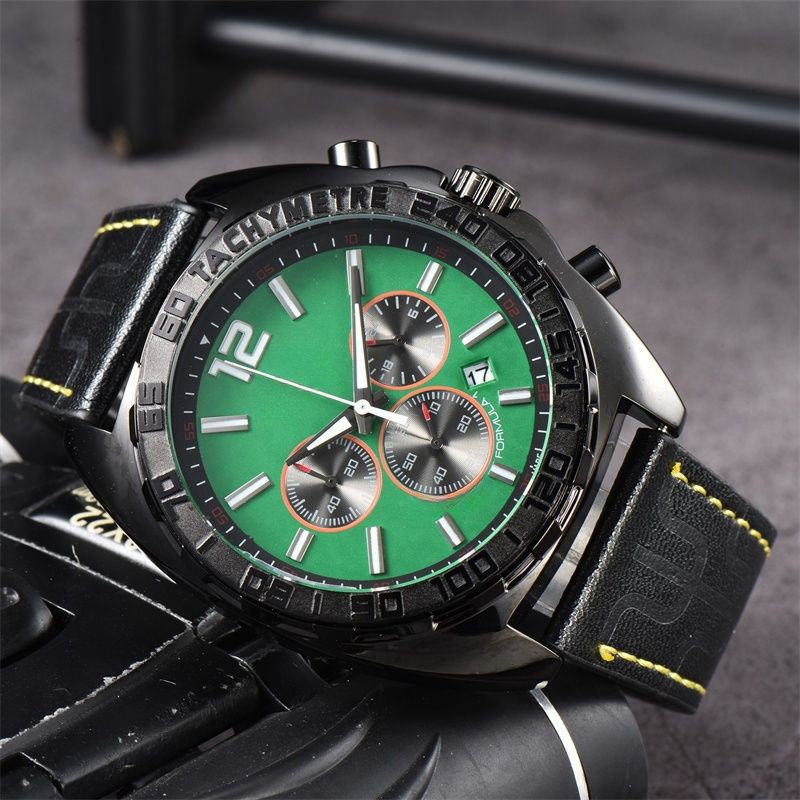 Neu Mode Quarzuhr für Männer Chronograph Uhren Edelstahl runde Gulf Saphirglas_voghion.com