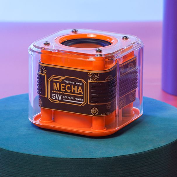 Mini transparante Bluetooth-luidspreker in mecha-stijl, Hifi-geluidsbox, draadloze TWS-verbinding, MP3-muziekspeler, ondersteunt TF-kaart_voghion.com