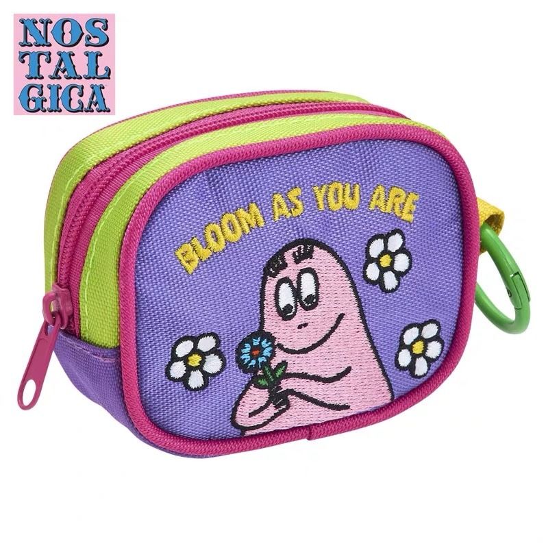 Japan PLAZA Barbapapà squisito ricamo floreale Mini auricolare simpatico cartone animato portamonete portatile_voghion.com