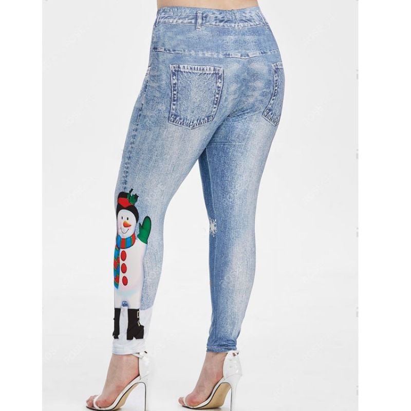 Damen-Yoga-Jeansimitat mit Weihnachtsmuster, schmale Passform, Po-Lifting-Yogahose, Neun-Punkt-Hose, große Leggings_voghion.com
