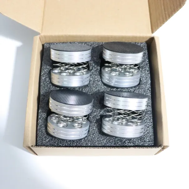 4 st i 1 låda massiva aluminiumlegering stötdämpare fjäderdämpningsdyna hi-fi stativfötter högtalarspik för ljud-cd-förstärkare_voghion.com