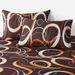 Brown Geometric Swirl Mattress Cover Polyester 3D Printed Bedspread_voghion.com