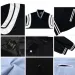 Men's Classic Baseball Bomber Jacket Outwear Stadium Coat Casual Zipper Closure Long Sleeve Black 2024_voghion.com