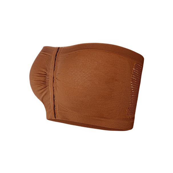 Reggiseno da donna taglie forti con chiusura frontale, senza spalline, push-up, senza ferretto, top a tubo, splendida schiena_voghion.com