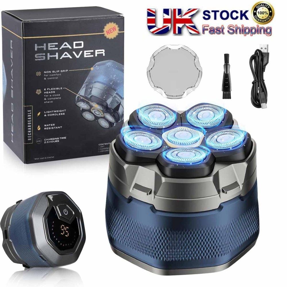 Elektrischer Kopfrasierer für Männer mit Glatze, 6D-Magnetrasierer, nass/trocken, Barthaarschneider_voghion.com