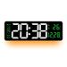 Moderno orologio da parete digitale a LED con retroilluminazione multicolore, visualizzazione della temperatura, calendario e sveglia: elegante decorazione per la casa e l'ufficio_voghion.com