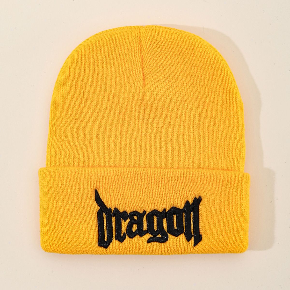 Embroidered Knit Beanie For Men And Women - Soft Acrylic Winter Hat With Letter Design, Breathable And Warm, Perfect For Casual And Streetwear_voghion.com