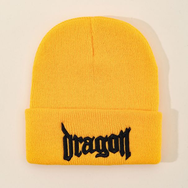 Embroidered Knit Beanie For Men And Women - Soft Acrylic Winter Hat With Letter Design, Breathable And Warm, Perfect For Casual And Streetwear_voghion.com