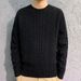 Men's Chunky Knit Cable Sweater - Oversized Winter Pullover With Soft Polyester Blend, Loose Fit Style_voghion.com