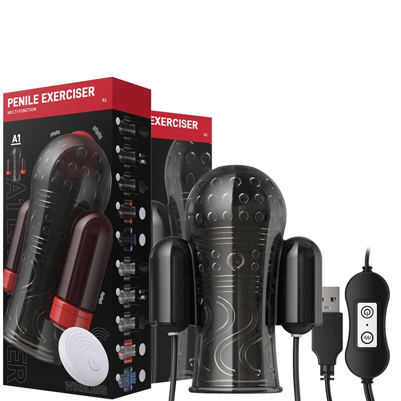 Sex Products Jiuba Wireless Black King Kong Charging 10 Frequency Conversion Glans Trainer EG Vibration Aircraft Cup Masturbation Egg_voghion.com