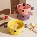 Cute Wave Dot Instant Noodle Bowl With Cover For Student Dormitory Instant Noodle Bowl Rice Bowl Double Ear Ceramic Soup Bowl Luosifen Bowl_voghion.com