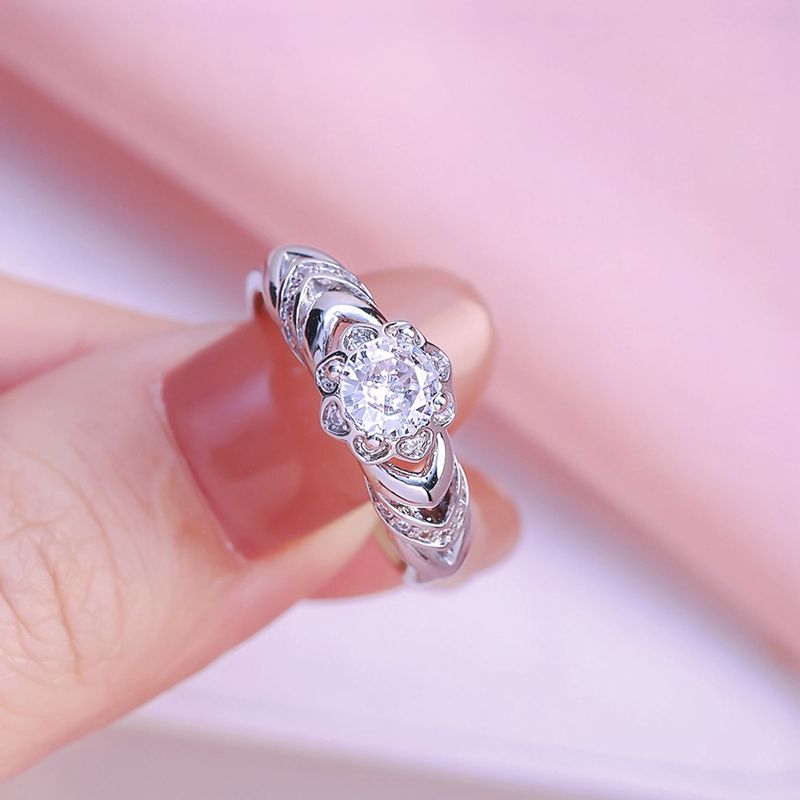 1 Carat Moissanite Solitaire Ring - Premium White Copper Jewelry For Women_voghion.com