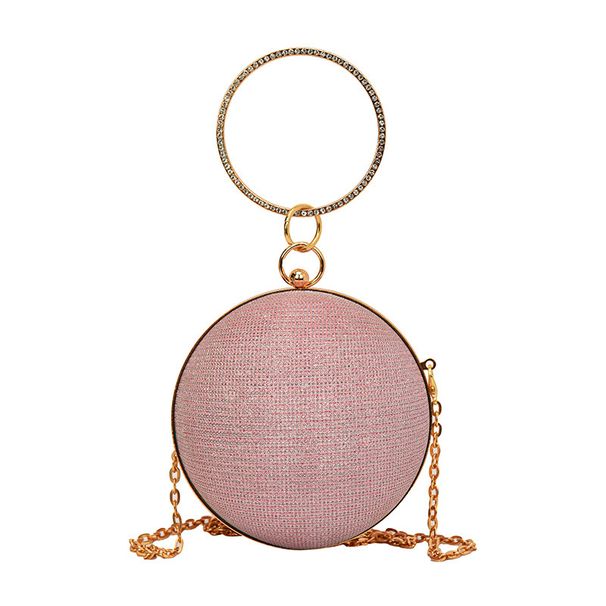 Una bola redonda de diseño de nicho para mujeres, un nuevo bolso de cena pequeño con cadena cruzada de mano de alta gama, un mini bolso rojo con boca_voghion.com