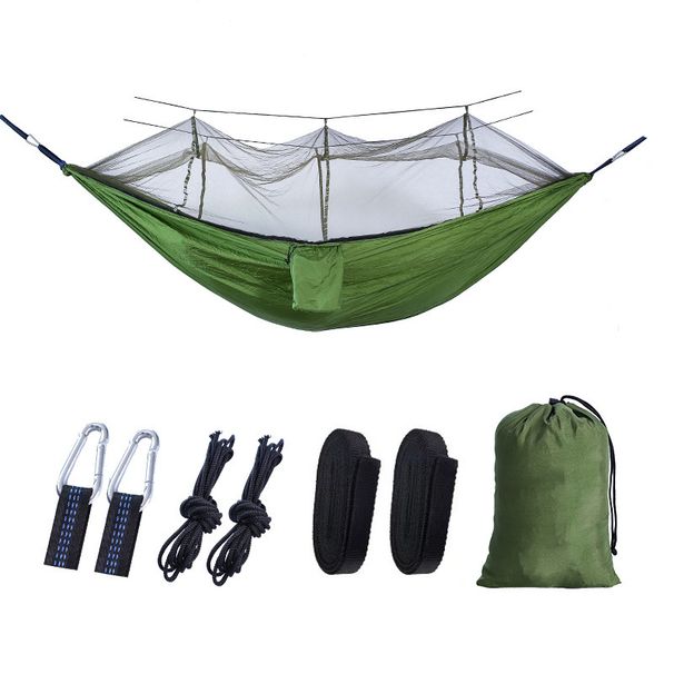 Parachute Cloth Mosquito Net Hammock Outdoor Items 210t Nylon Spun Outdoor Hammock With Mosquito Net_voghion.com