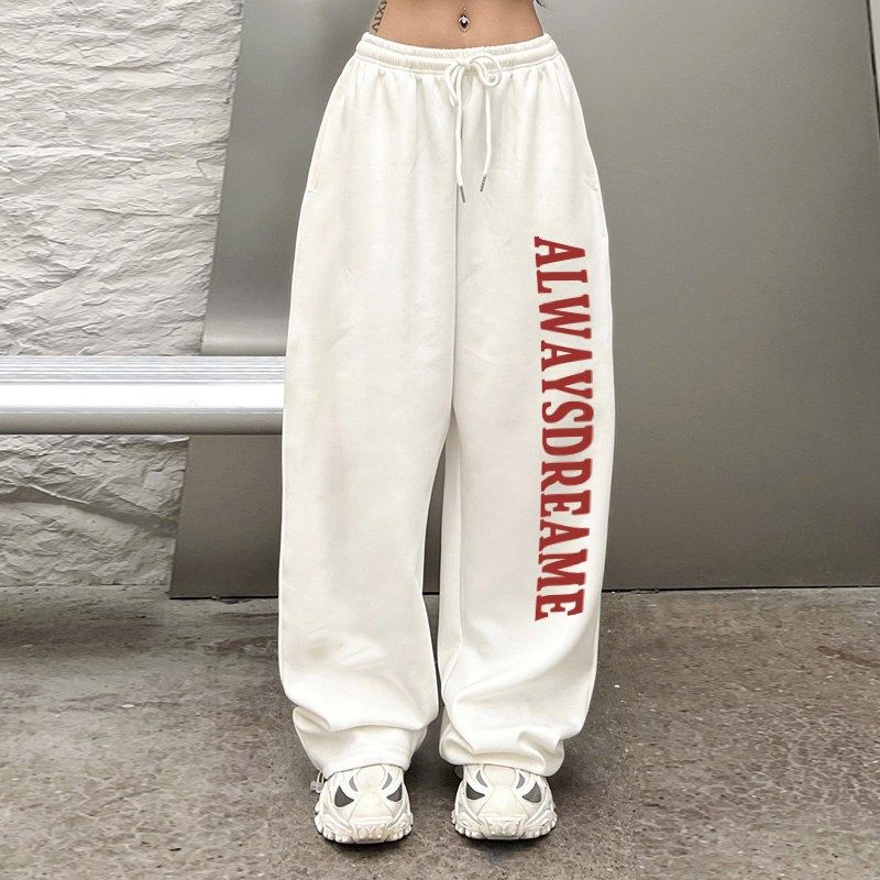 Calças de dança hip-hop brancas femininas – cintura alta, pernas largas, poliéster respirável, estilo urbano e conforto jazzístico (P-2XL)_voghion.com