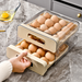 2-Layer Stackable Refrigerator Egg Organizer Clear Plastic Egg Holder Drawer Type Storage Box For Kitchen Organization_voghion.com