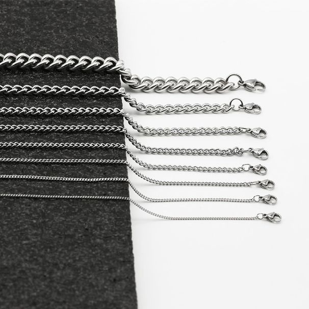 Roestvrijstalen ketting met Cubaanse twist, bijpassende titanium stalen dunne cowboyketting, snelle levering_voghion.com