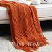 Nordic-Style Acrylic Knit Throw Blanket – Soft Lightweight Blanket For Sofa, Bed & Travel (12 Minimalist Colors, Fringe Detail)_voghion.com