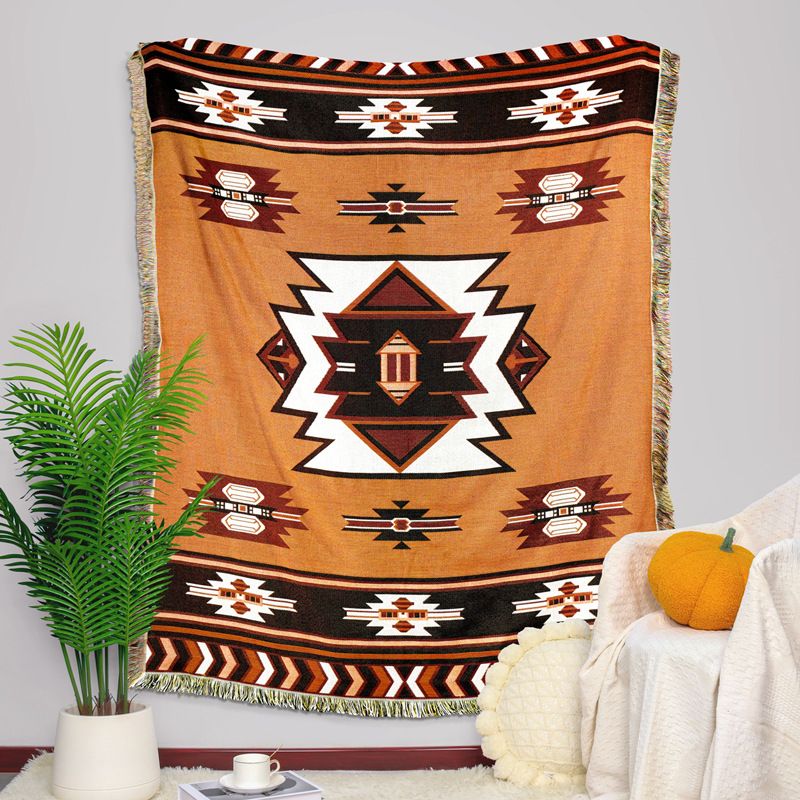Camping Blanket Moisture Proof Picnic Mat Jacquard Tapestry Ins Style Sofa Towel Line Blanket Multifunctional Sofa Blanket_voghion.com
