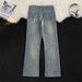 Unisex Autumn Trendy High Street Casual Versatile Straight Leg Long Pants American Cat Whisker Distressed Washed Jeans_voghion.com