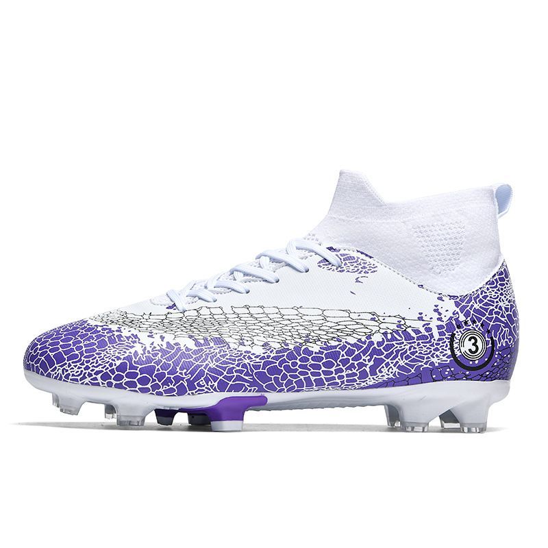 2023 Cross-border New Long Broken Nail Men's Youth Breathable High-top Football Grass Training Shoes_voghion.com