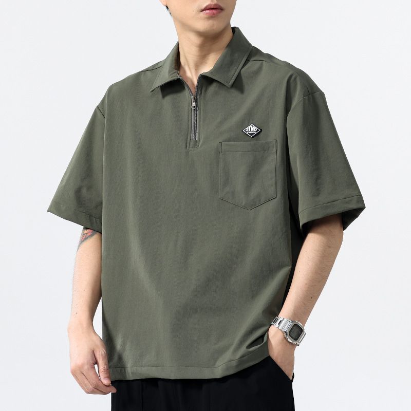 Camicia da lavoro con colletto, camicia estiva da uomo di alta qualità, camicia a maniche corte personalizzata, camicia a mezza manica_voghion.com