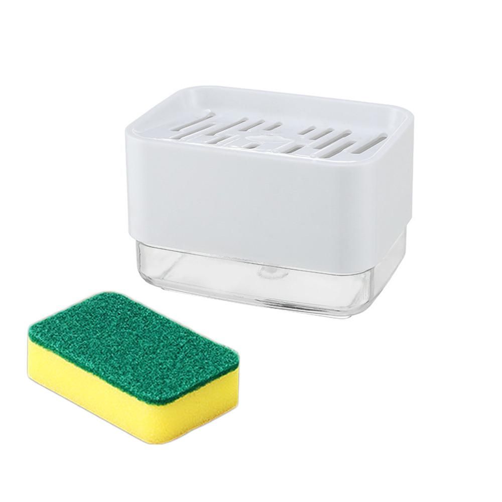 2 pezzi 2 in 1 scatola di immagazzinaggio per pressa manuale da cucina, dispenser per pompa di sapone, iniettore di riempimento per detersivo_voghion.com