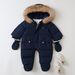 Warm Fleece-Lined Baby Jumpsuit With Hood & Mittens - Winter Infant Romper For Boys & Girls (6M-24M, 66-90cm) - Soft Polyester All-in-One Snowsuit_voghion.com