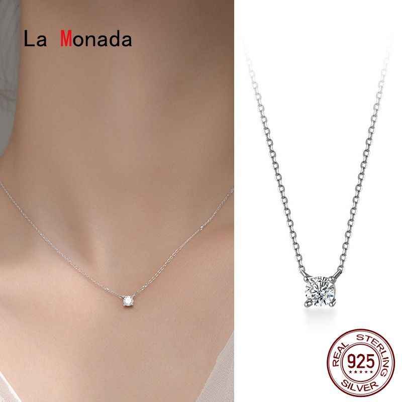 Heiße Verkäufe La Monada 38 + 4,8 cm Halskette Für Frauen Edlen Schmuck Mode Hals Minimalistischen Anhänger Sier Ketten Frau_voghion.com
