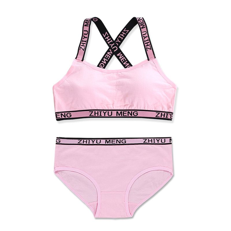 Set grudnjaka za majke i djecu za djevojčice Djevojački grudnjak u cijevi Sling Prekrasan trokut za leđa Razvojna menstruacija Pamuk_voghion.com