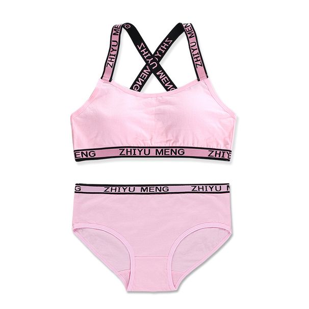 Set di reggiseni per bambine, con reggiseno a fascia e schiena splendida, a triangolo, per il periodo di sviluppo, in cotone._voghion.com