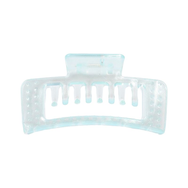 Transparent Jelly Pearl Square Double-Tooth Claw Clip - Creative Updo Shark Clip Hair Accessories_voghion.com