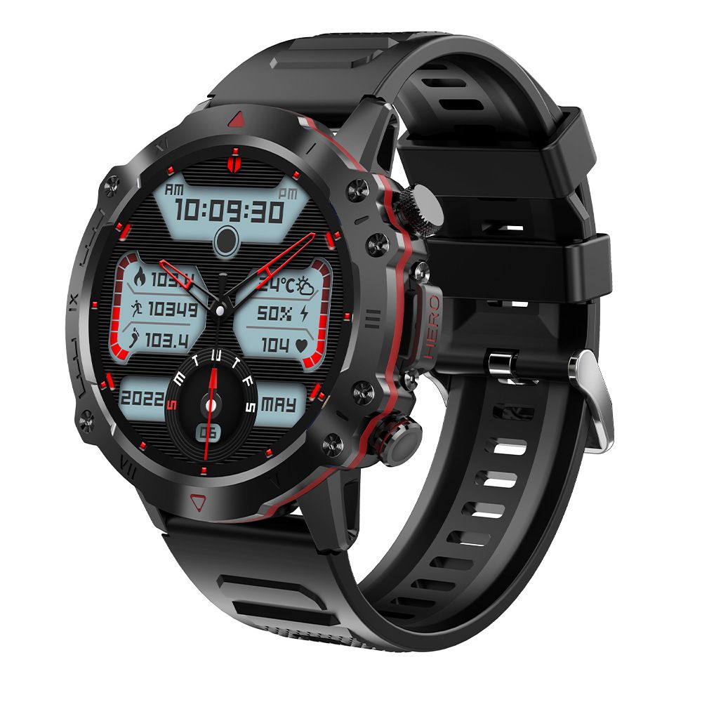 Smartwatch met Bluetooth-bellen – Fitnesstracker voor buiten met hartslagmeter, bloeddrukmeter en stappenteller (waterdicht, compatibel met iOS/Android)_voghion.com
