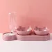Triple Cat Bowls Pet Feeder, 2-in-1 Double Bowls With Automatic Drinking Bottle, Tilted And Rotatable Design For Cats And Dogs_voghion.com