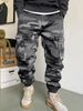 Herrenbekleidung Lässige, gerade, leicht konische, lockere Camouflage-Overalls im Retro-Stil mit hoher Straßenharemshose_voghion.com