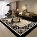 Large Area Black Luxury High-End Living Room Sofa Coffee Table Rug, Stain-Resistant And Easy To Maintain, Decorative_voghion.com