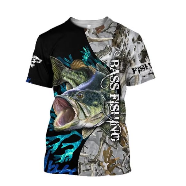 Vintage T Shirt For Mens Fishing 3D Print Outdoor Sports Short Sleeve Top Casual Man's T-shirt Loose Tee Streewear Men Clothing_voghion.com