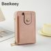Fashion PU small wallet for women, cute and simple student multi card zero wallet, solid color wallet for women_voghion.com