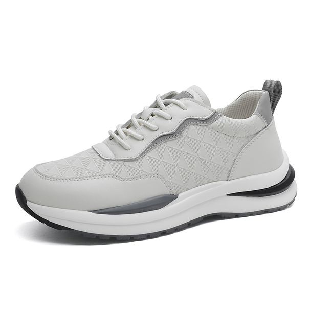 Herenschoenen Leer Koeienhuid Witte schoenen Herensportschoenen Boardschoenen Heren Ademende Casual Sportschoenen_voghion.com